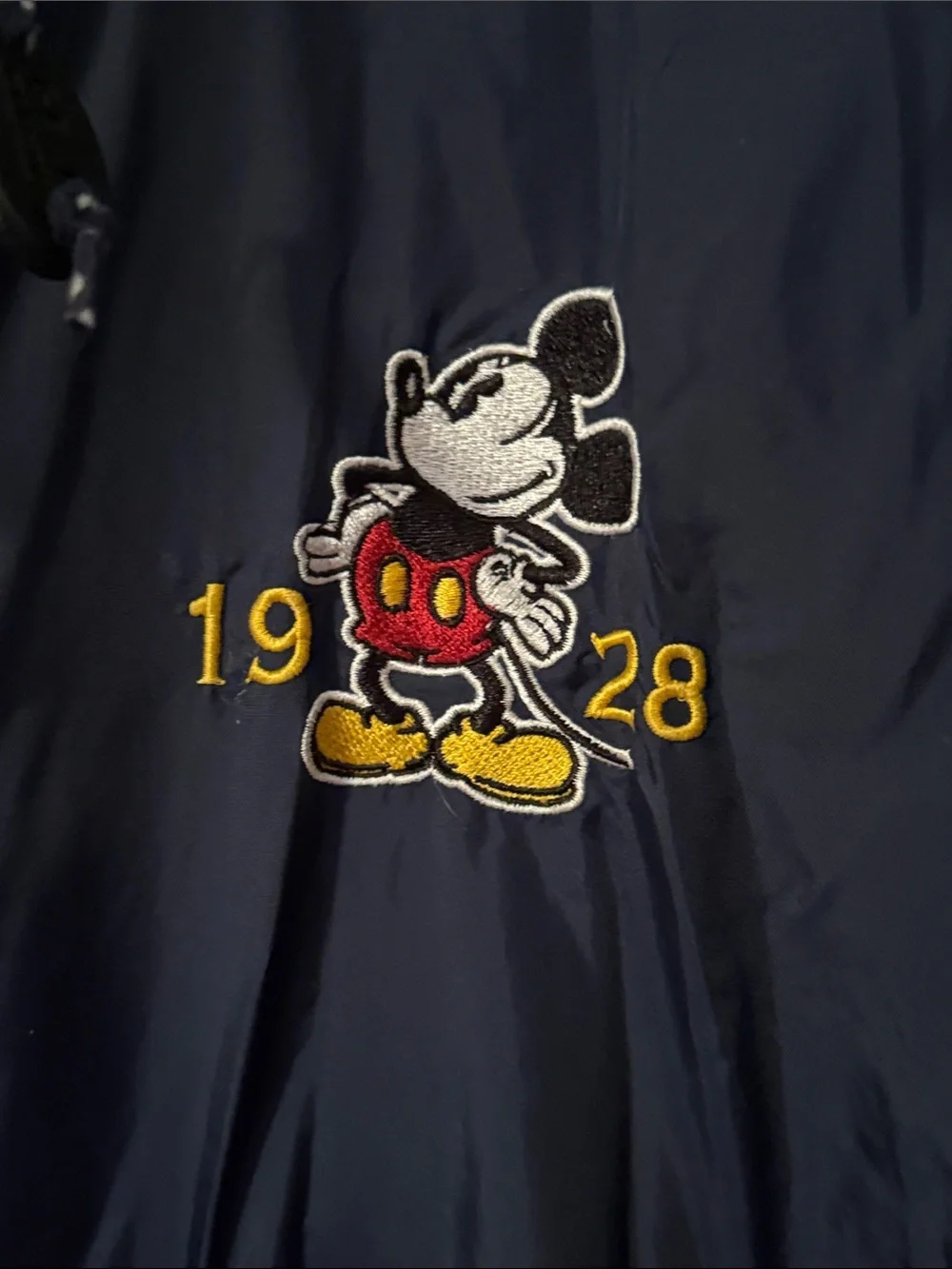 Disney Navy Hooded Rain Jacket with Mickey Embroidery